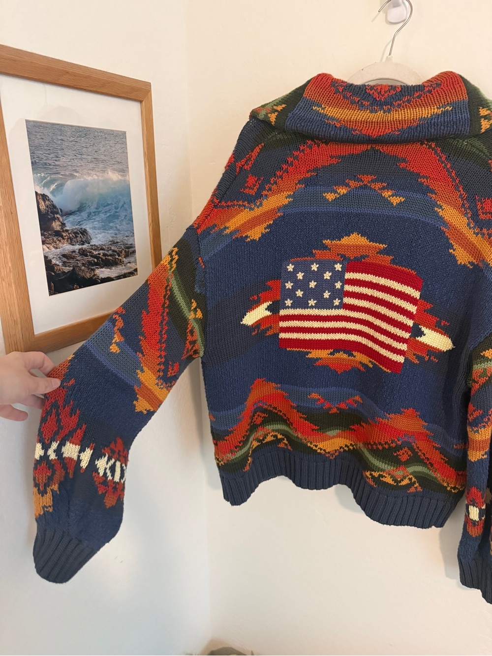 NWT Polo Ralph Lauren Limited Edition Southwestern Flag Toggle Cardigan XL - Picture 10 of 10